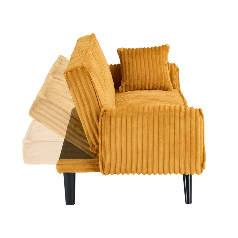 Minimalist Style Straight Line Corduroy Sofa