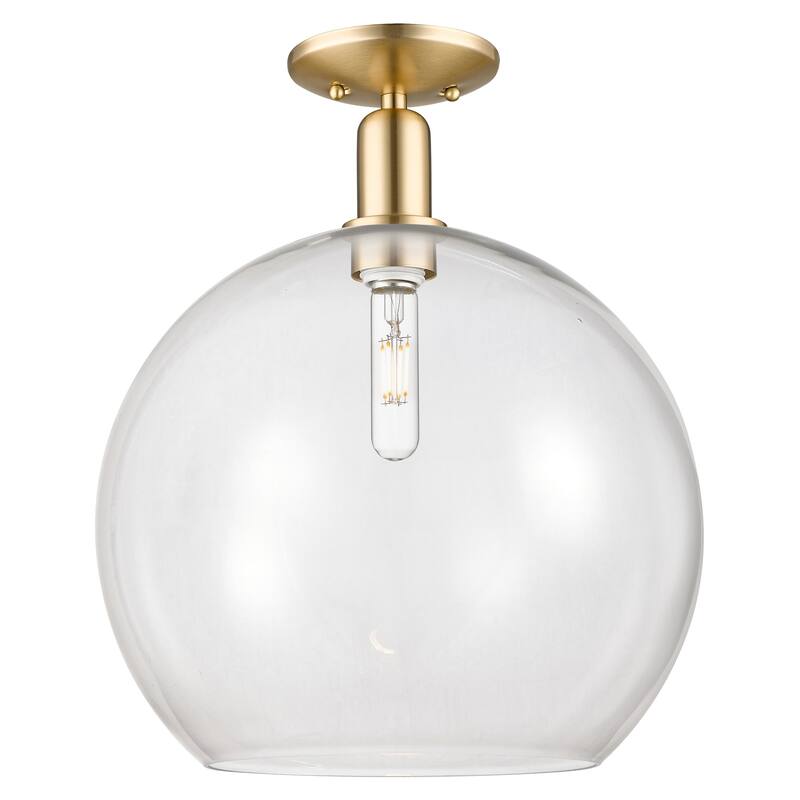 Innovations Lighting 716-1C-19-14 Athens Semi-Flush Athens 14" Wide - Champagne Bronze / Clear