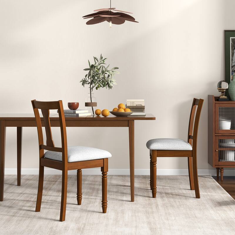 Gymax Set of 4 Upholstered Wooden Dining Chair w/ Seat Storage Space