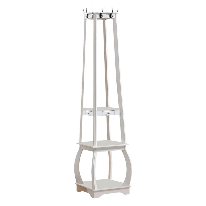 Coat Rack with Storage Shelves
