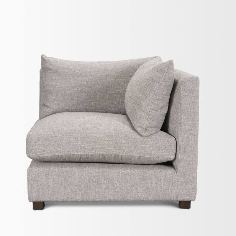 Halston Corner Light Gray Performance Fabric - 38.98 x38.98 x29.13