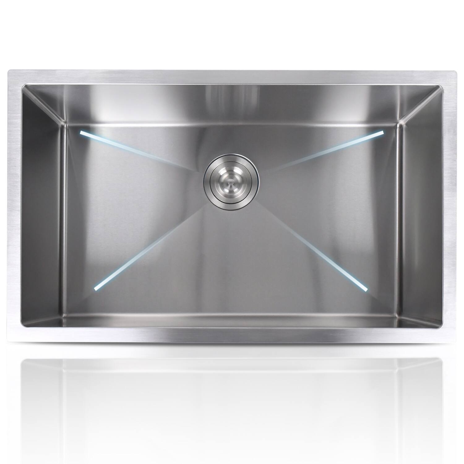 Kitchen Sink Stainless Steel Undermount Single Bowl With Drainer Rinsed