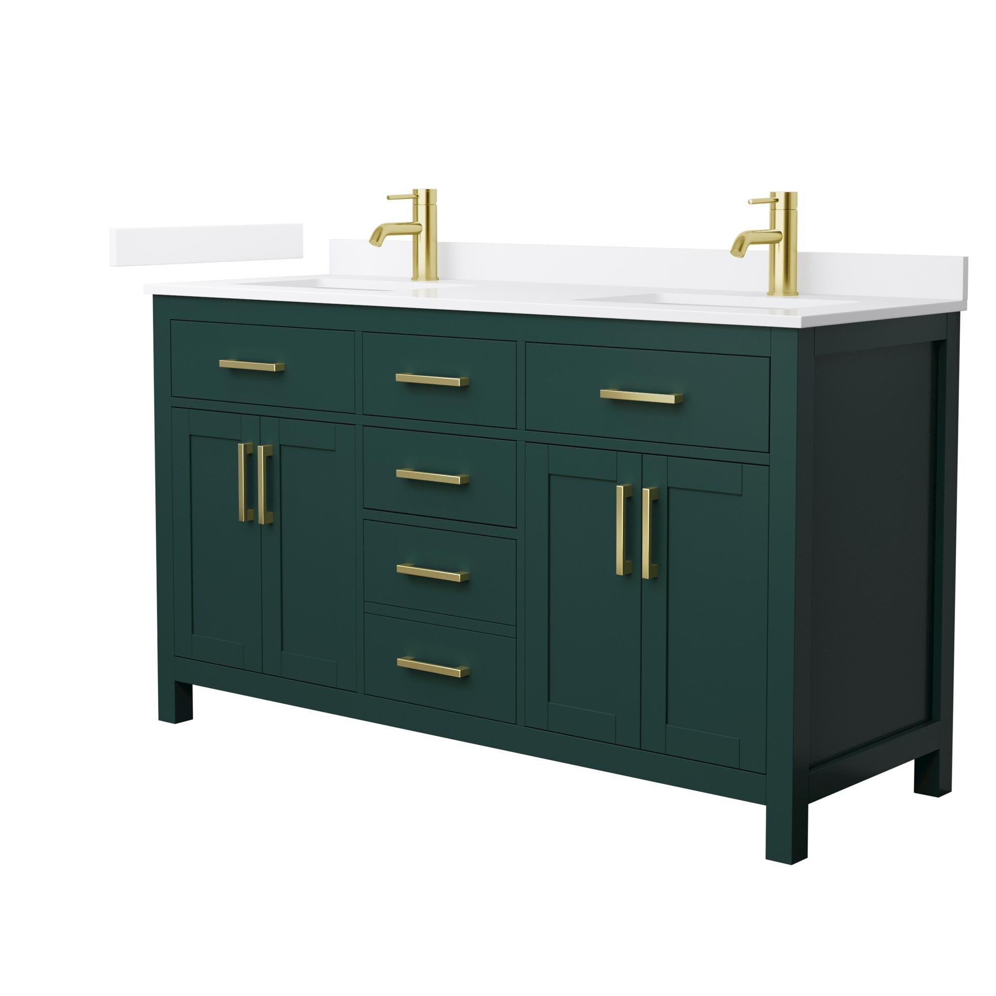 Wyndham Collection Beckett 60-inch Double Vanity, Quartz Top
