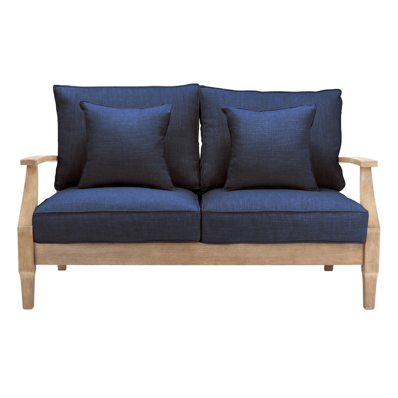 SAFAVIEH Couture Martinique Wood Patio Loveseat - 56"W x 35"D x 32"H