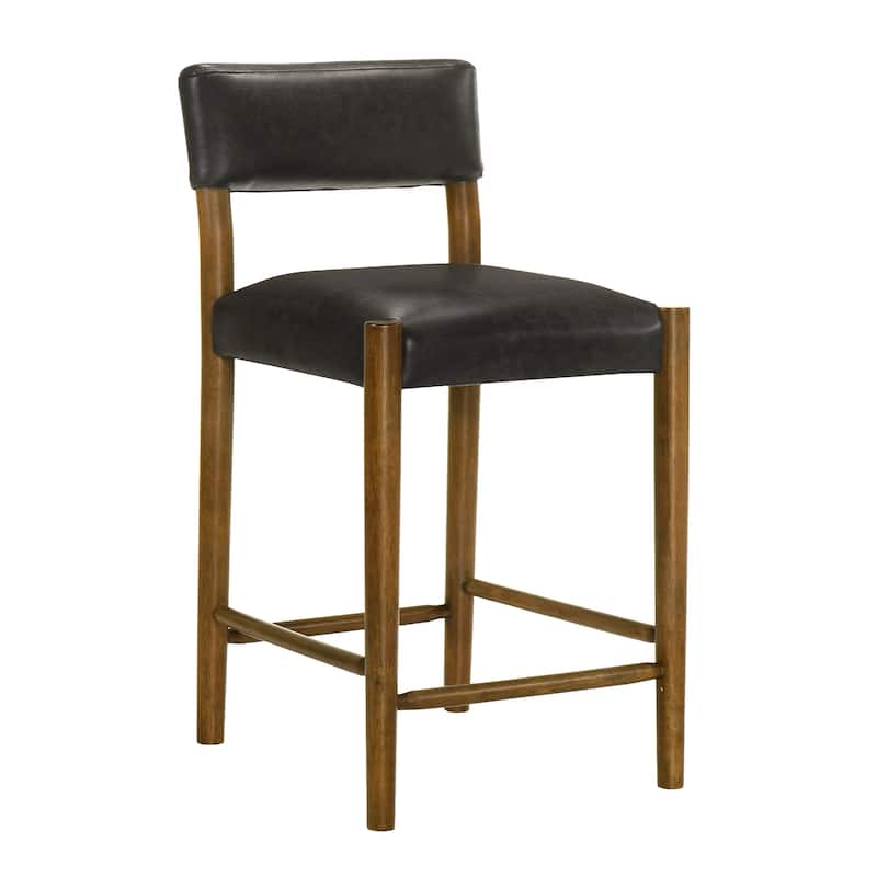 Bennet Faux Leather Upholstered Counter Stool with Solid Wood Legs Set of 2/4/6