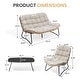 preview thumbnail 38 of 71, Double Papasan Chair Loveseat with Cushion, All-weather PE Rattan 2-Person Wicker Patio Chair for Indoor Outdoor