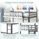 preview thumbnail 18 of 20, Twin Over Twin Bunk Bed with Fence and Ladder for Kids