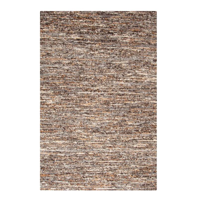 ECARPETGALLERY Braid weave Sienna Brown Wool Rug - 6'1 x 9'1