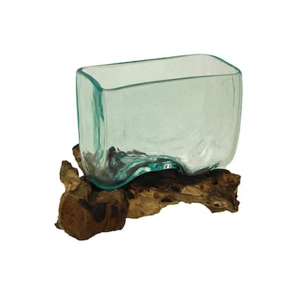 Teak Driftwood Decorative Bowl/Vase - 5.75" High - Home And Patio