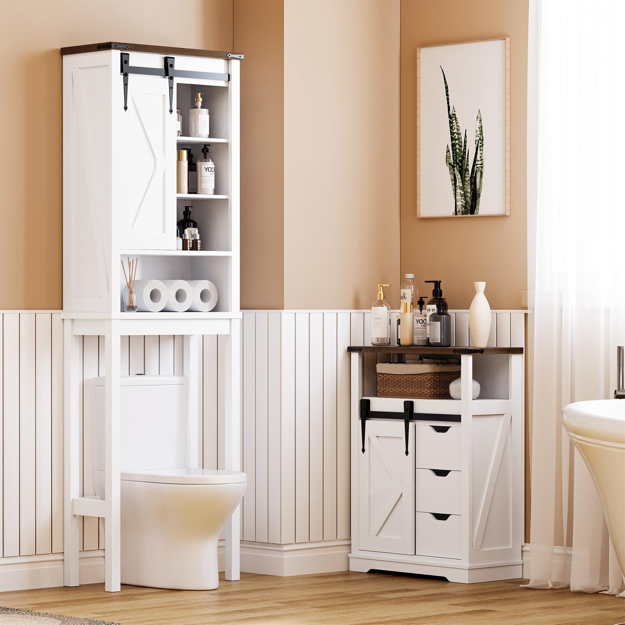 Over toilet cabinet with adjustable shelf white discount