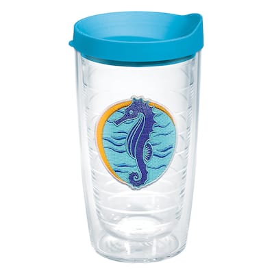 Tervis Seahorse Wave Recycled Made in USA Double Walled Insulated Travel Tumbler, Seahorse Wave - 16oz