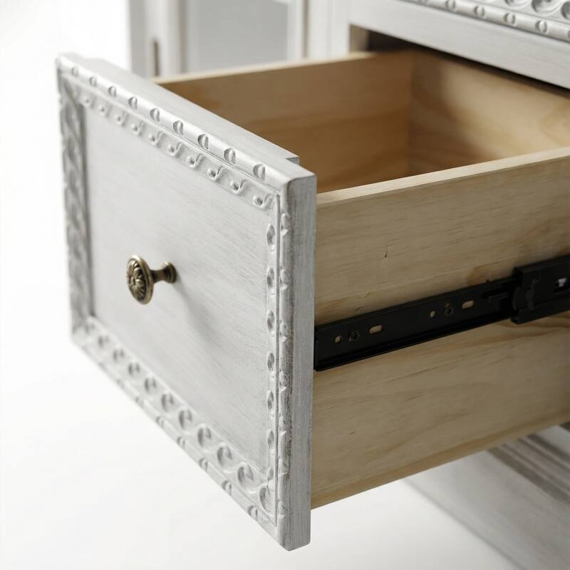 Farmhouse TV Stand with Storage, Solid Wood Media Console Cabinet for Living Room, Fully Assembled