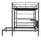 preview thumbnail 13 of 34, Luxury Full Over Twin Metal Bunk Bed with Built-in Desk, Shelves and Ladder, Large Storage Space, Sturdy and Durable