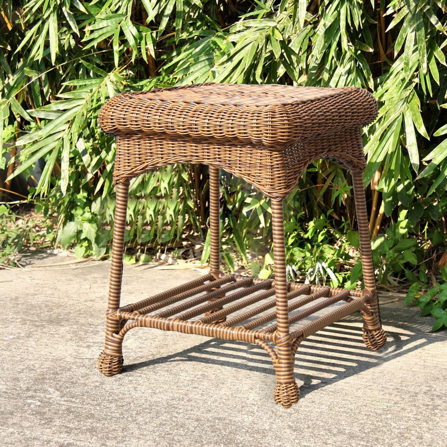 Shop 21 Honey Brown Hand Woven Resin Wicker Indoor Outdoor Patio Garden End Table Overstock 17041754,Chidas Fondo Amarillo Imagenes De Homero Simpson