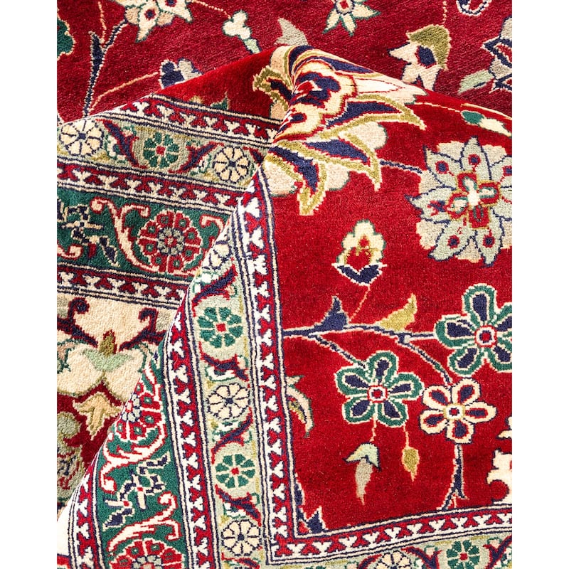 Overton Hand Knotted Wool Vintage Inspired Traditional Mogul Red Area Rug - 12' 5" x 17' 0"
