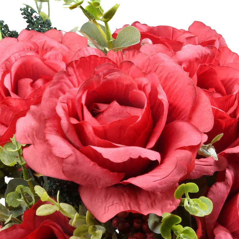 National Tree Company 19 in. Red Rose Bundle