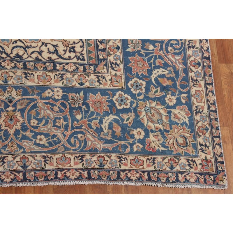 Najafabad Persian Large Vintage Rug Hand-Knotted Wool Carpet - 10'11" x 16'2"