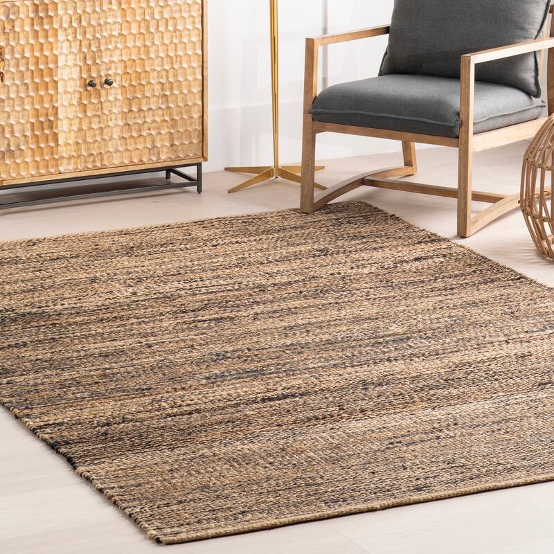 Home Conservatory Striped Handwoven Jute Area Rug