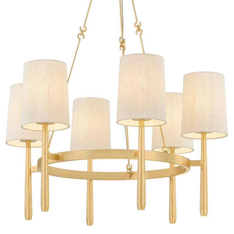 Hudson Valley Lighting 1776 Bridgeton 6 Light 30" Wide Chandelier with - Aged Brass
