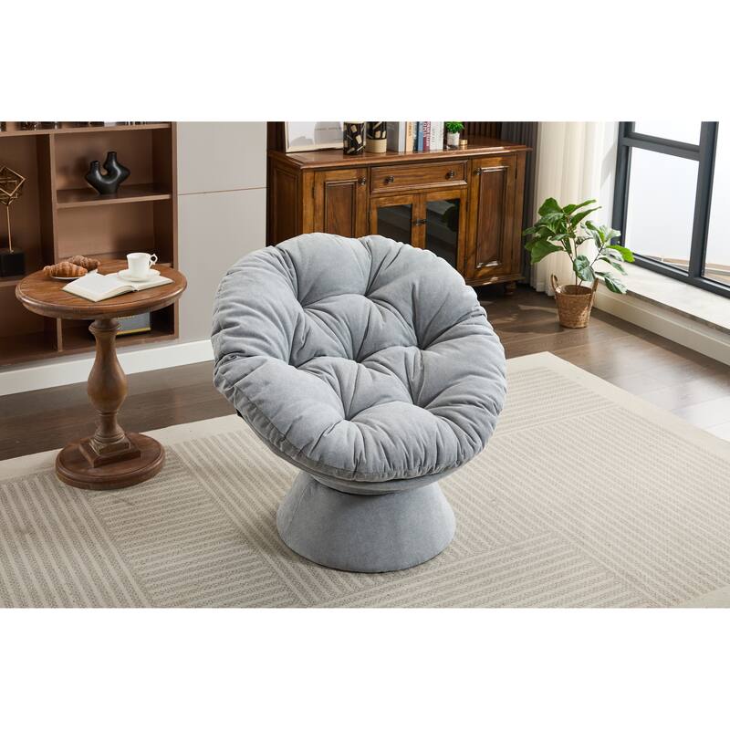 Oversized Swivel Accent Chair, 360-Degree Swivel Barrel Chair, Papasan Chair for Living Room and Bedroom Comfort