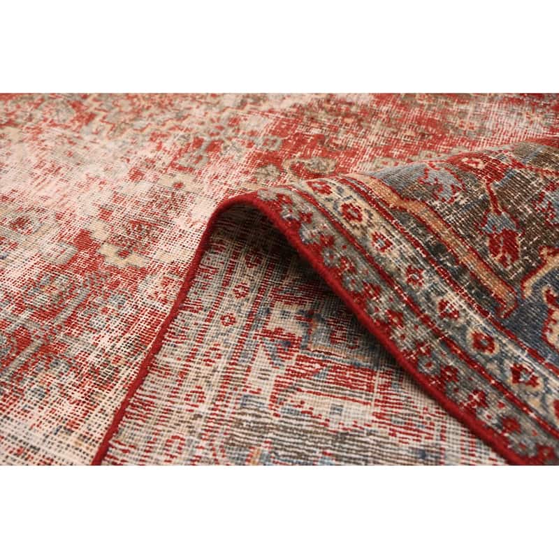 ECARPETGALLERY Hand-knotted Antalya Vintage Dark Red Wool Rug - 6'10 x 10'2