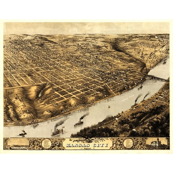 Shop Kansas City, Missouri - (1869) - Panoramic Map (Art ...