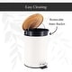 preview thumbnail 35 of 79, Stylish Trash Can with Bamboo Lid and Pedal, 2.5L Capacity - 9.2" H x 8" L x 8" W