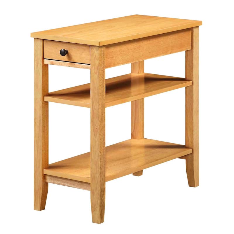 Convenience Concepts American Heritage 1 Drawer Chairside End Table with Shelves - Natural