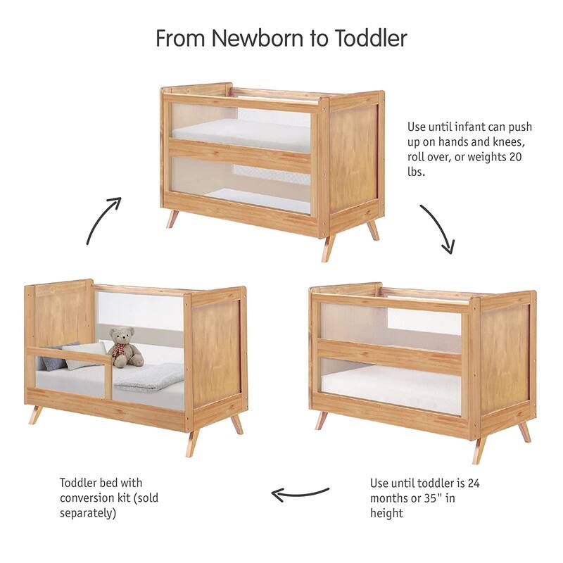BreathableBaby Breathable Mesh 3-in-1 Convertible Crib, Greenguard Gold Certified