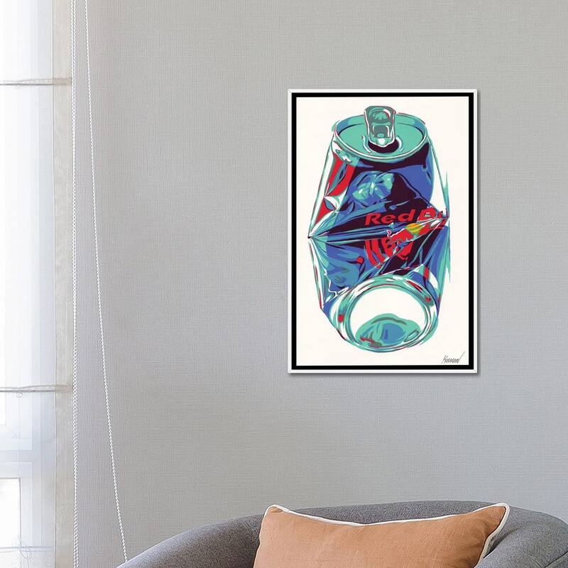 iCanvas "Crashed Red Bull Can" by Vitali Komarov Framed Canvas Print