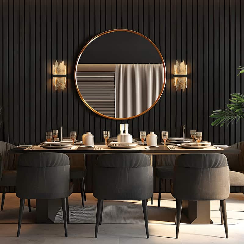 Modern LED Flame-Inspired Wall Sconce Antique Gold Foil Bathroom Vanity Light - L13.8" x W6.7"