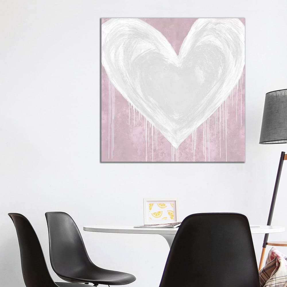 iCanvas "Big Hearted White on Pink" by Lindsay Rodgers Canvas Print