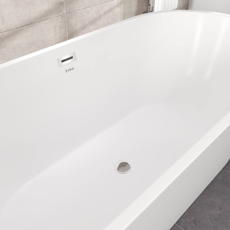Eviva Aura White Acrylic Oval Freestanding Bathtub