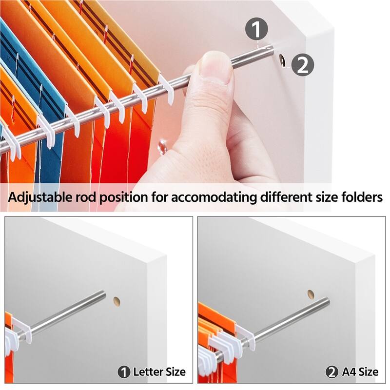 Yaheetech Rolling File Cabinet with 2 Drawers and 1 Open Shelf Filing Cabinet for Home Office