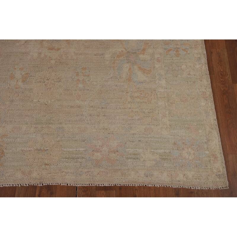 Vegetable Dye Oushak Area Rug Hand-Knotted Oriental Wool Carpet - 5'2"x 6'6"