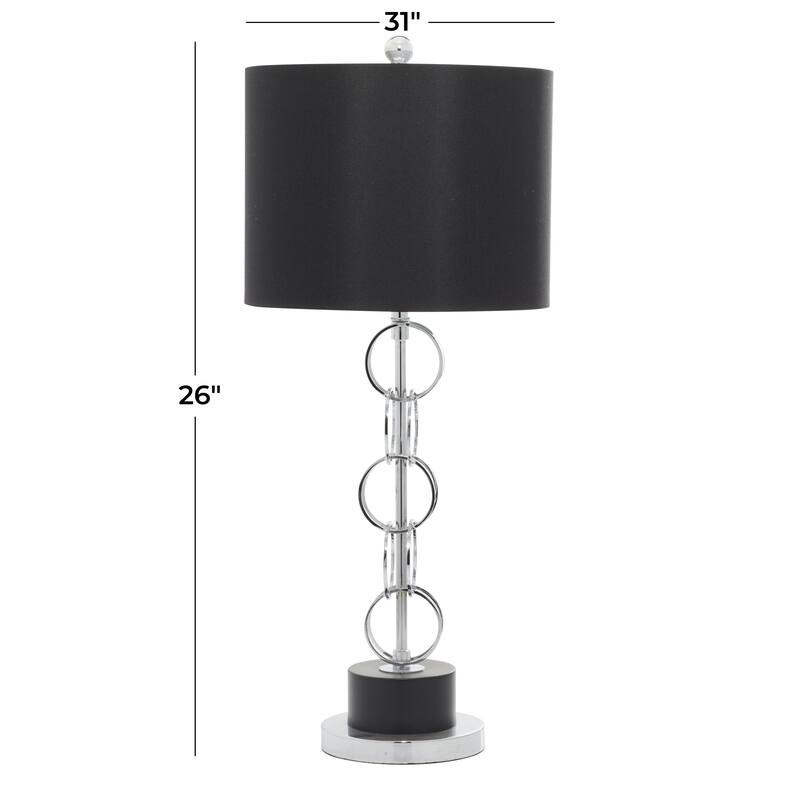 Polystone Room Table Lamp with Circular Links - Black - Roche River Decor