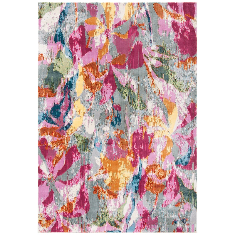 SAFAVIEH Lillian Pantalea Abstract Floral Rug - 4' x 6' - Grey/Pink