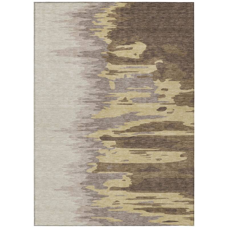 HomeRoots Abstract Transitional Rectangle Outdoor Rug