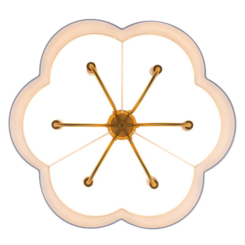 6-Light Dimmable Chandelier with Drum Fabric Shade