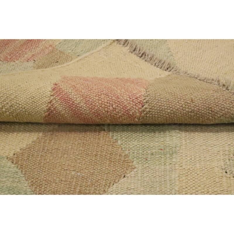 Hand Woven Oriental 100% Wool Carpet Southwestern Modern Multi-Colored Kilim Area Rug - 5' 1'' X 3' 0''