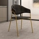 preview thumbnail 21 of 61, Set of 2 Bella Modern Leather or Velvet Upholstered Dining Chair with Gold Stainless Steel Legs for Home Office Kitchen