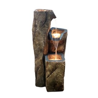33" Rock Waterfall Fountain with Led Light