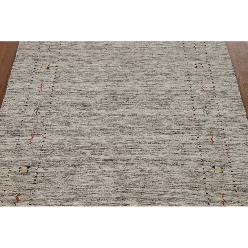 Tribal Gabbeh Oriental Rug Handmade Wool Carpet - 4'1" x 5'10"