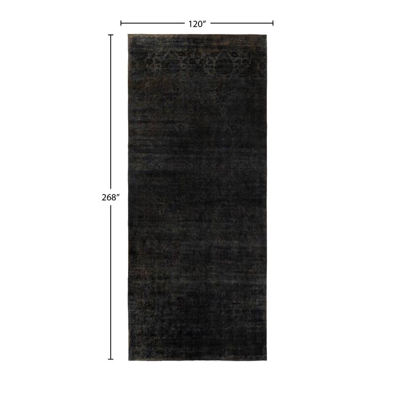 Overdyed One-of-a-Kind Hand-Knotted Area Rug - Black - 10' 0" x 22' 4"