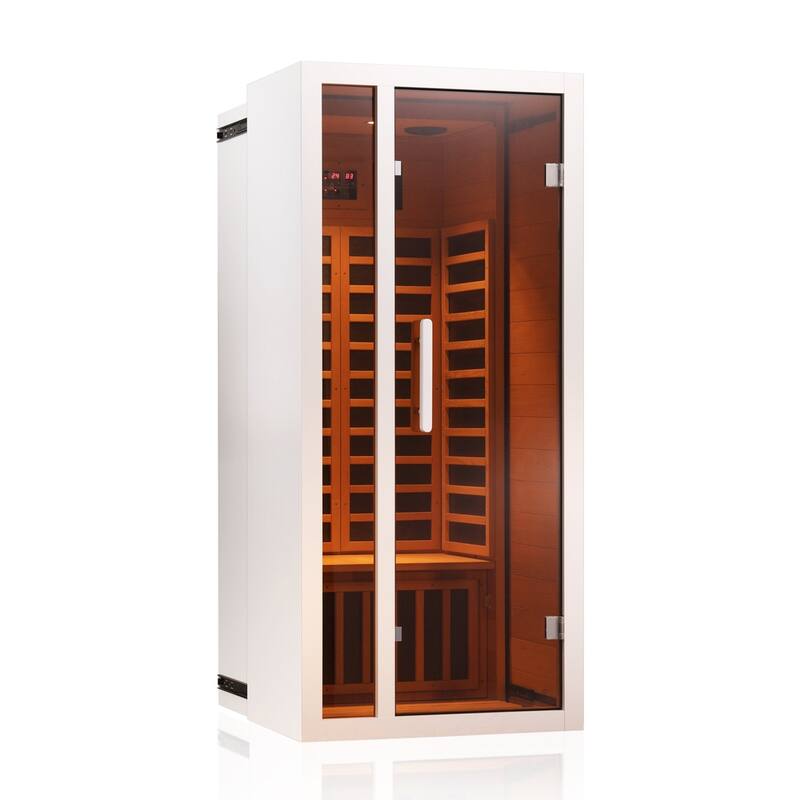 Vanity Art 1 or 2 Person Extendable Indoor FAR Infrared Sauna Bluetooth Compatible with 6 Carbon Heaters