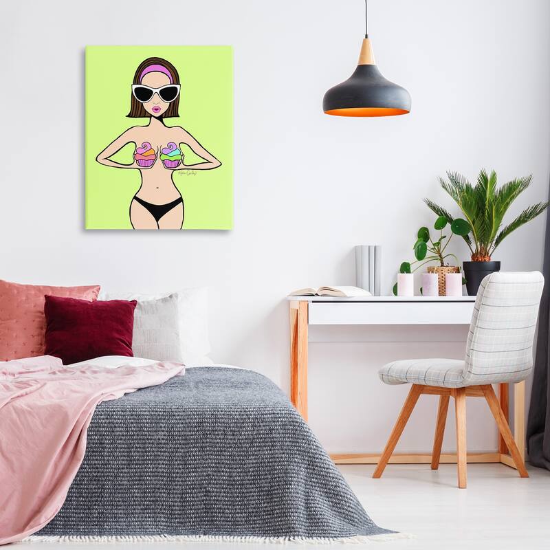 Stupell Glam Summer Gal & Cupcakes Canvas Wall Art Design By Katie Conley