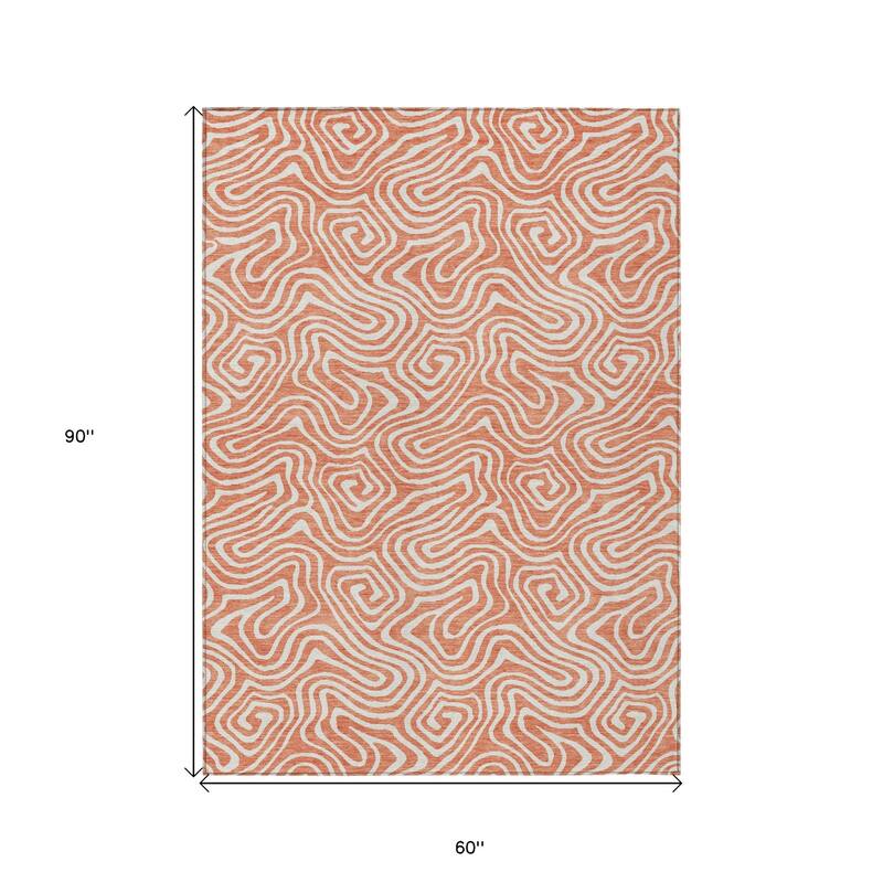 HomeRoots Abstract Transitional Rectangle Outdoor Rug