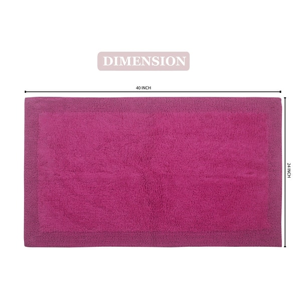 dimension image slide 25 of 50, Home Weavers Luxury Collection 100% Cotton Reversible Bathroom Washable Rug Soft and Absorbent bath Rug Non Slip