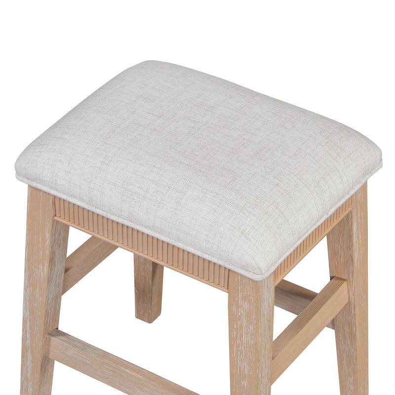 4-Piece Bar Dining Table Set with Stools & 3 Storage Drawers, Counter Height Kitchen Table Set with USB Charging Ports