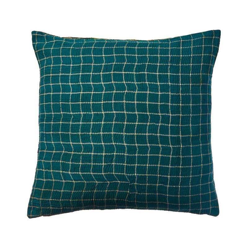 One of a Kind hand stitch OverDye Kantha Pillow Cover